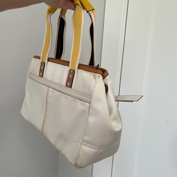 Coach White and Yellow Shoulder Bag - Picture 3 of 7